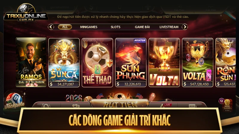 Đa dạng dòng game giải trí đổi thưởng hấp dẫn khác