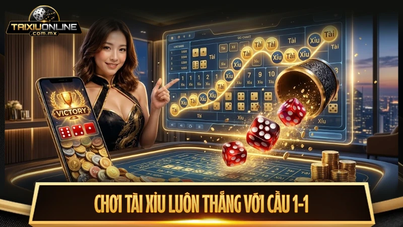 Chơi tài xỉu luôn thắng với phương pháp cầu đảo 1-1