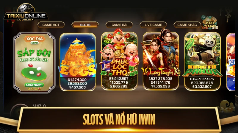 Tham gia slots và nổ hũ với hơn 7 tựa game đa dạng chủ đề